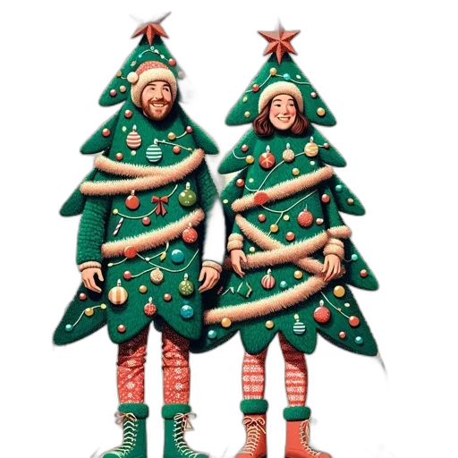 tree, concept art, two, people transparent PNG cut-out