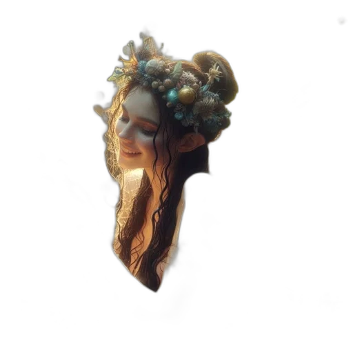 crown, hair, face, mask transparent PNG cut-out