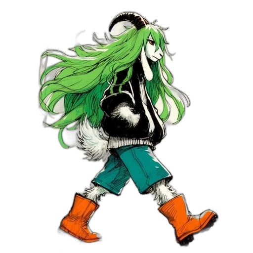 hair, jacket, creature, mask transparent PNG cut-out
