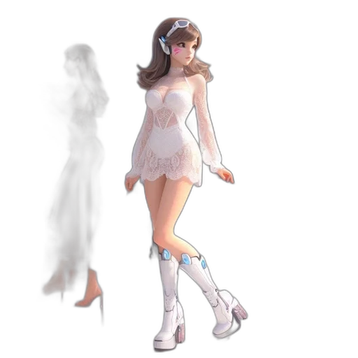 dress, concept art, 3d render, pixel art transparent PNG cut-out