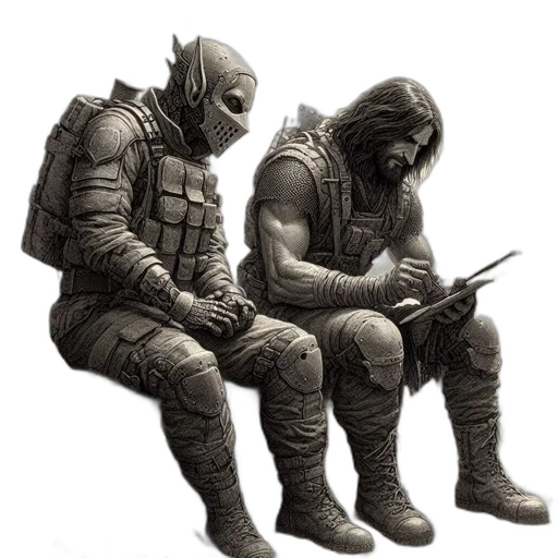concept art, comic book art, fantasy art, pencil sketch transparent PNG cut-out