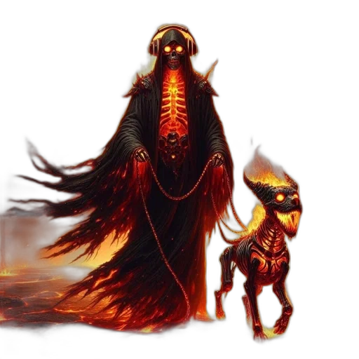 creature, mask, dragon, staff transparent PNG cut-out