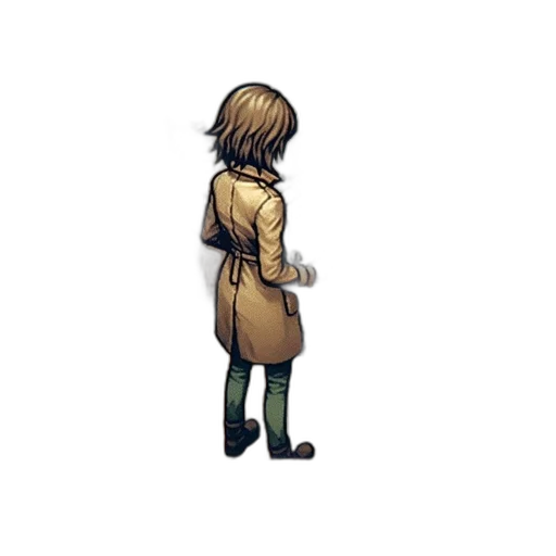 jacket, staff, dress, weapon transparent PNG cut-out