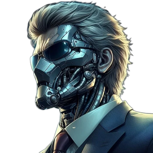 mask, robot, face, cyberpunk transparent PNG cut-out