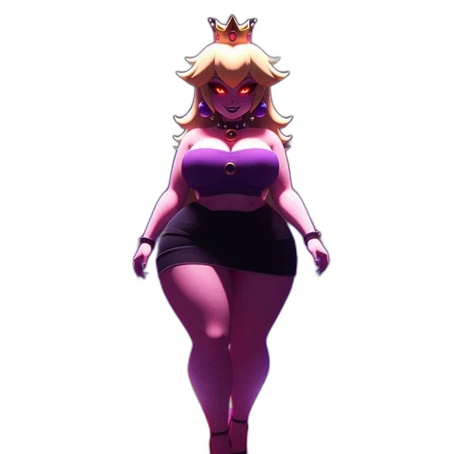 dress, crown, creature, staff transparent PNG cut-out