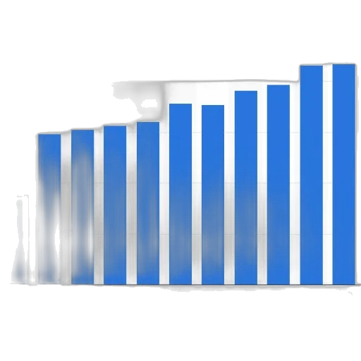 blue, bar, graph, showing transparent PNG cut-out