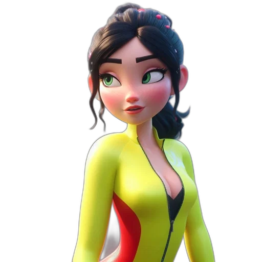 dress, face, staff, 3d render transparent PNG cut-out