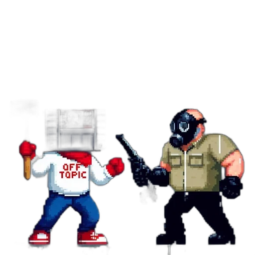 robot, weapon, pixel art, concept art transparent PNG cut-out