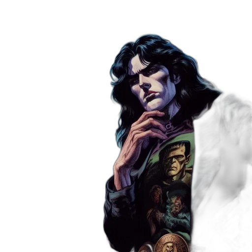 face, jacket, comic book art, fantasy art transparent PNG cut-out