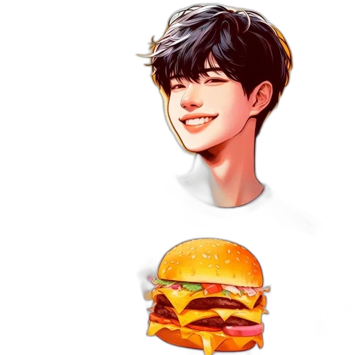 food, face, photorealistic, pixel art transparent PNG cut-out