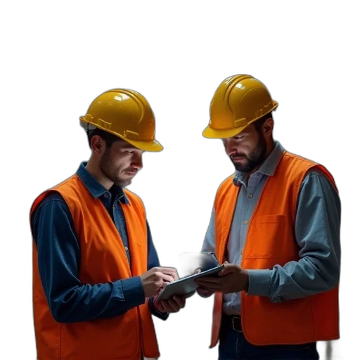 staff, jacket, hat, foreman transparent PNG cut-out
