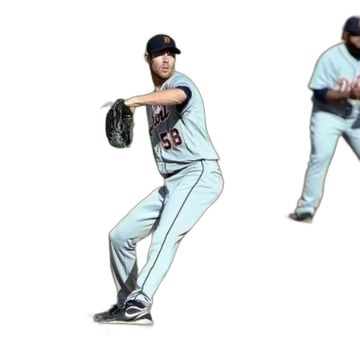 baseball, player, grey, uniform transparent PNG cut-out