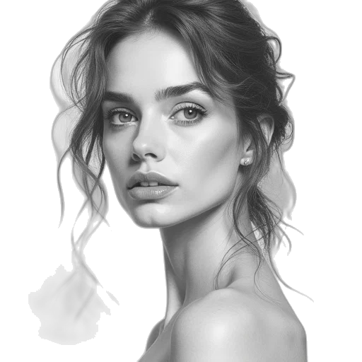 face, dress, hair, jewelry transparent PNG cut-out