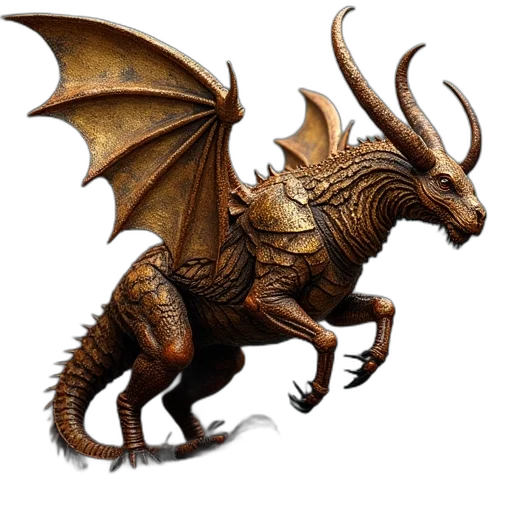 dragon, creature, animal, staff transparent PNG cut-out