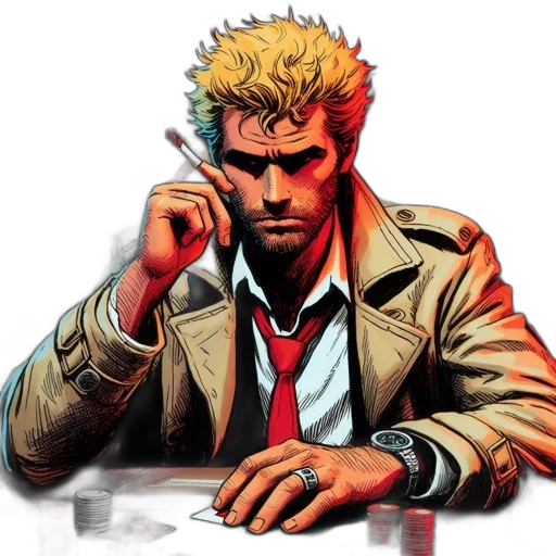 jacket, face, comic book art, concept art transparent PNG cut-out