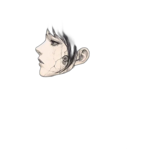 face, mask, hair, creature transparent PNG cut-out