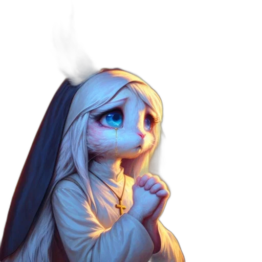 dragon, dress, creature, staff transparent PNG cut-out