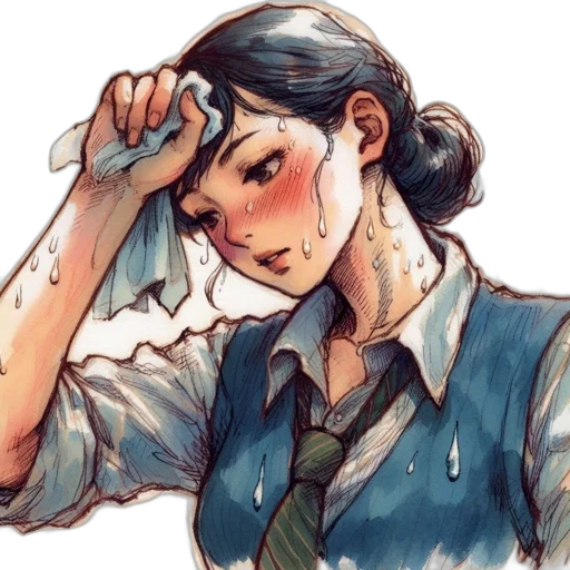staff, face, watercolor, comic book art transparent PNG cut-out