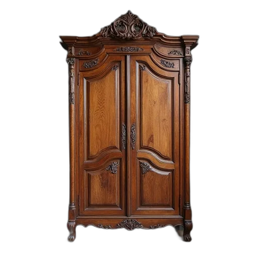 furniture, antique, carved, oak transparent PNG cut-out