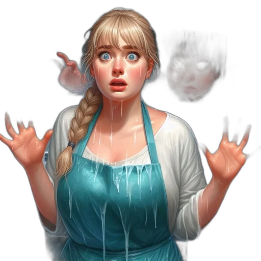 face, creature, dress, staff transparent PNG cut-out