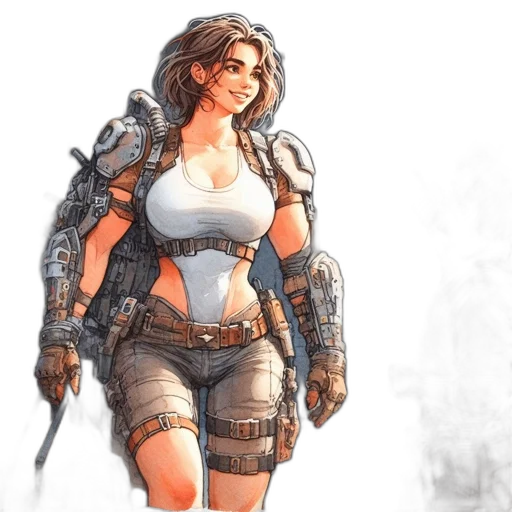 concept art, fantasy art, comic book art, photorealistic transparent PNG cut-out