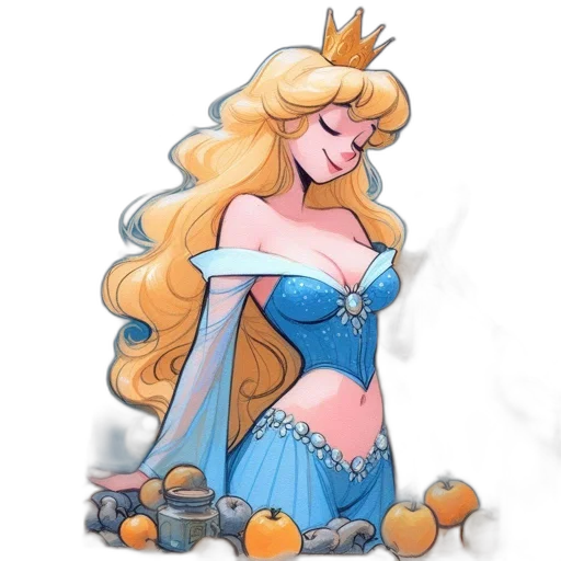 crown, dress, watercolor, concept art transparent PNG cut-out