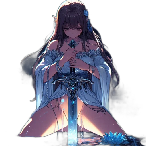 sword, weapon, dress, staff transparent PNG cut-out