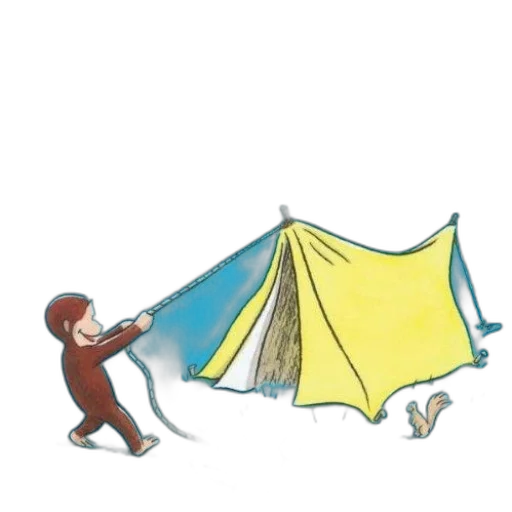 umbrella, jacket, staff, creature transparent PNG cut-out