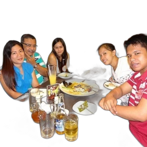 food, group, people, enjoying transparent PNG cut-out