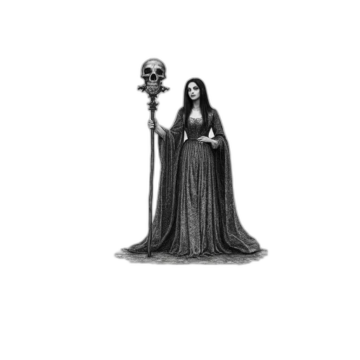 dress, staff, crown, jewelry transparent PNG cut-out