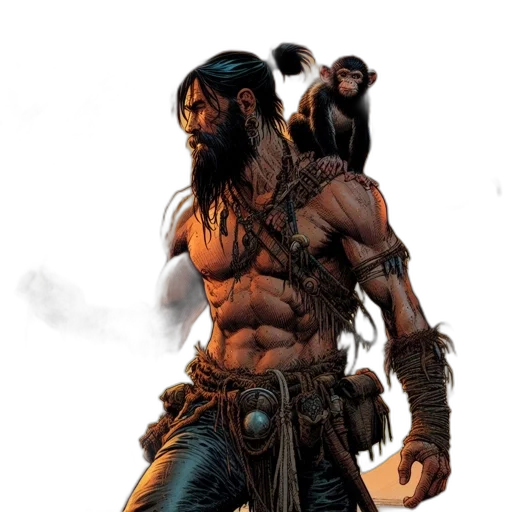 comic book art, concept art, fantasy art, rugged transparent PNG cut-out