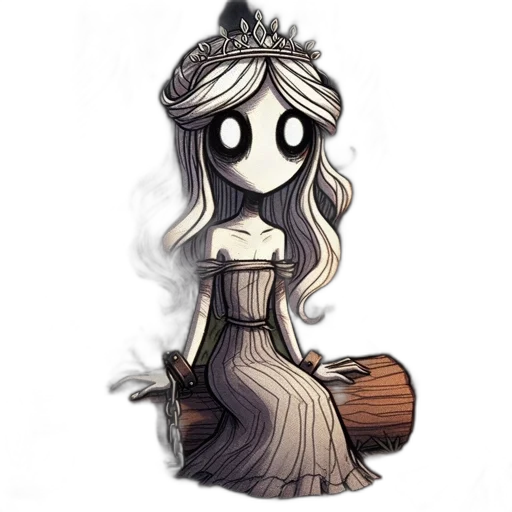 dress, crown, mask, staff transparent PNG cut-out