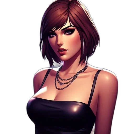 dress, face, jewelry, staff transparent PNG cut-out