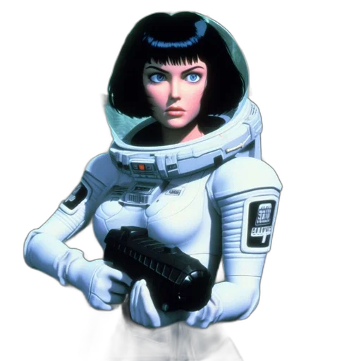 robot, jacket, face, staff transparent PNG cut-out