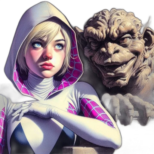 concept art, comic book art, fantasy art, 3d render transparent PNG cut-out