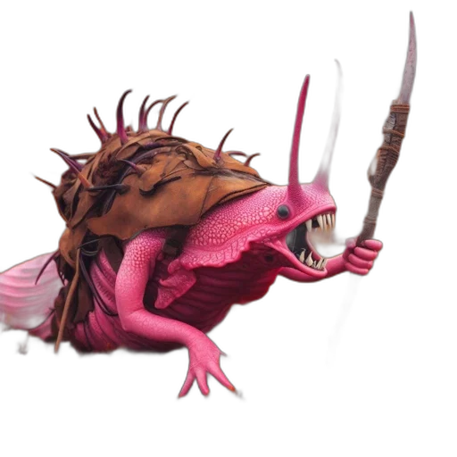 dragon, creature, animal, staff transparent PNG cut-out