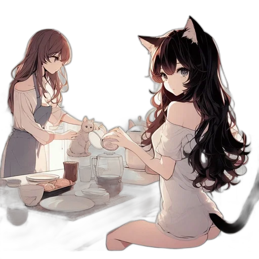 food, dress, anime, concept art transparent PNG cut-out