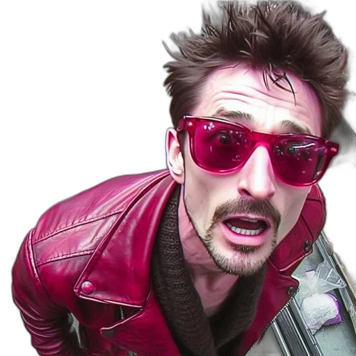 jacket, face, comic book art, photorealistic transparent PNG cut-out