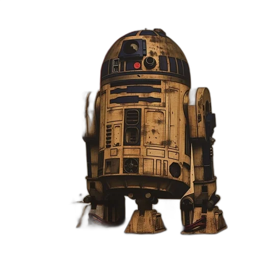 robot, 3d render, concept art, vintage-styled transparent PNG cut-out