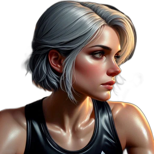 face, comic book art, photorealistic, concept art transparent PNG cut-out