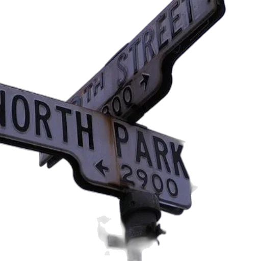 3d render, street, sign, intersection transparent PNG cut-out