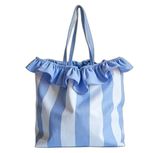 blue, large, ruffled, stripe transparent PNG cut-out