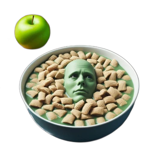 food, face, photorealistic, 3d render transparent PNG cut-out