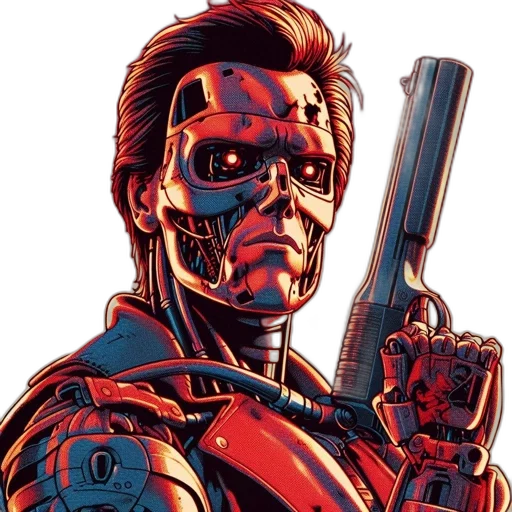 robot, face, comic book art, concept art transparent PNG cut-out