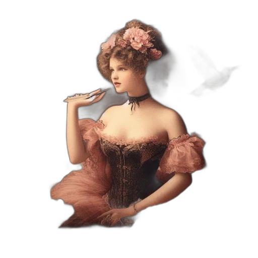 dress, hat, staff, crown transparent PNG cut-out