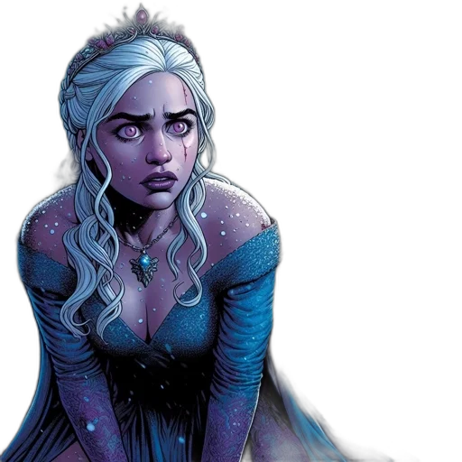 comic book art, concept art, fantasy art, blue transparent PNG cut-out