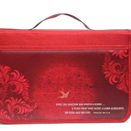 red, bible, cover, floral transparent PNG cut-out