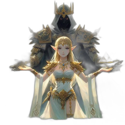 crown, dragon, sword, dress transparent PNG cut-out