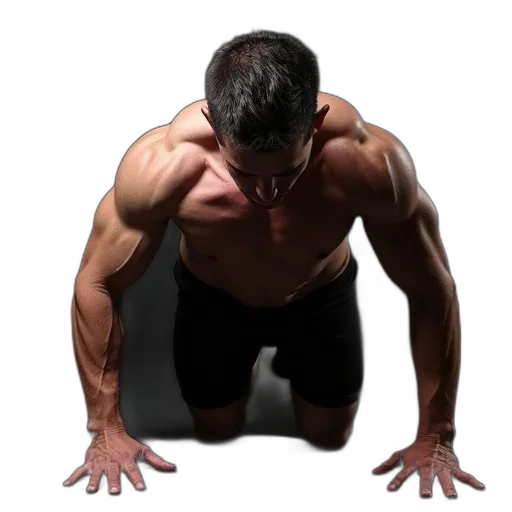 photorealistic, ultimate, bodyweight, push transparent PNG cut-out
