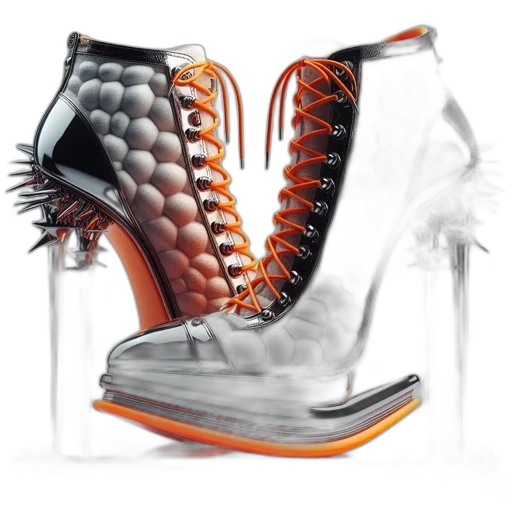 shoes, 3d render, photorealistic, pair transparent PNG cut-out